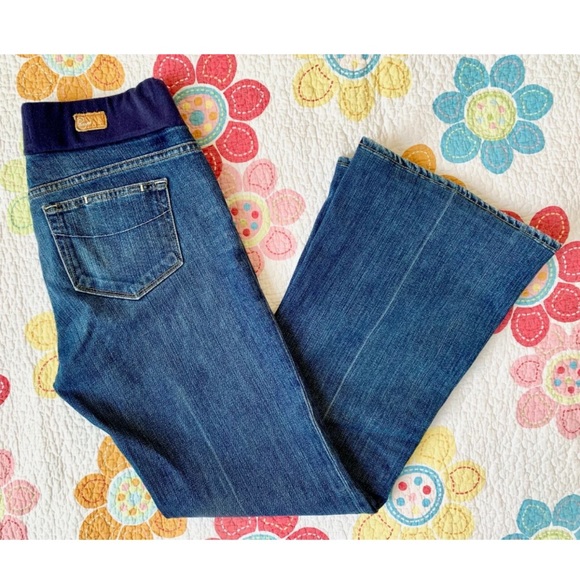 PAIGE Half Panel Maternity Bootcut Jeans - Picture 2 of 5